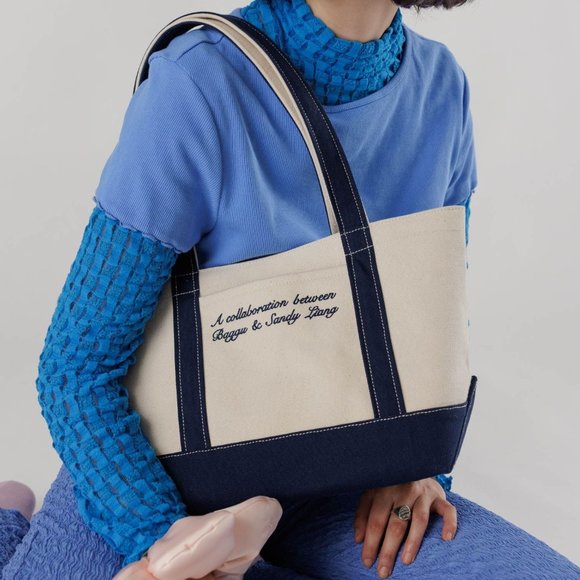 BAGGU x Sandy Liang - Small Heavyweight Canvas Tote - Navy - Picture 2 of 6